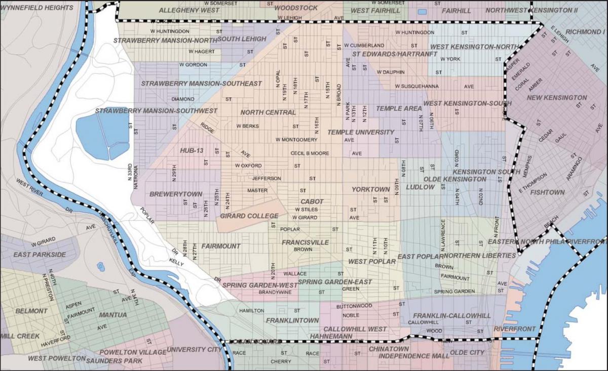 карта Філадельфії бедленд