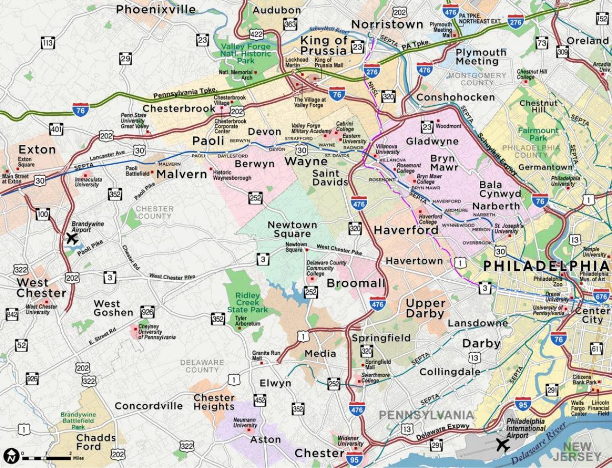 карта головної лінії Філадельфії
