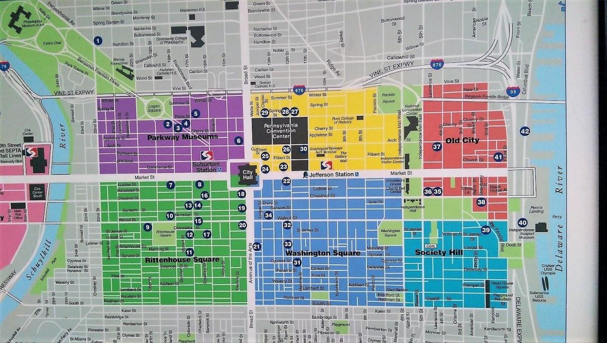 карта центру міста Філадельфії