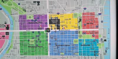 Карта центру міста Філадельфії