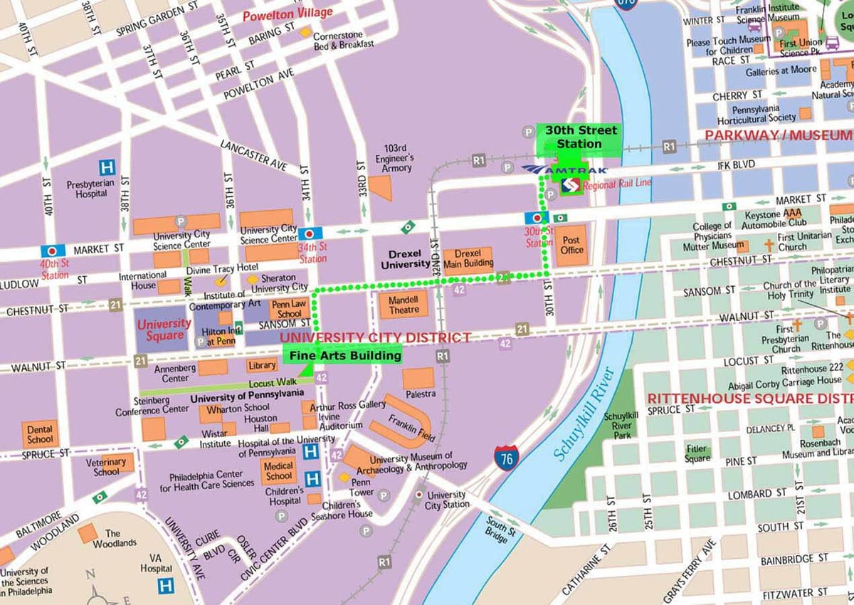 карта пам'яток Філадельфії