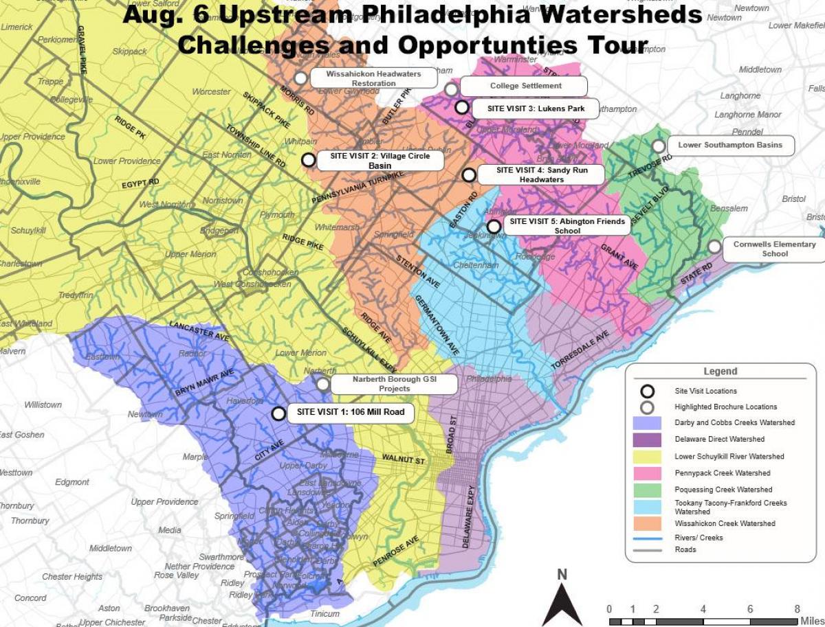 карта передмістя Філадельфії