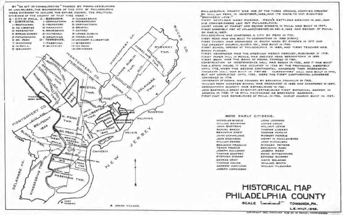 Округ Філадельфія карті