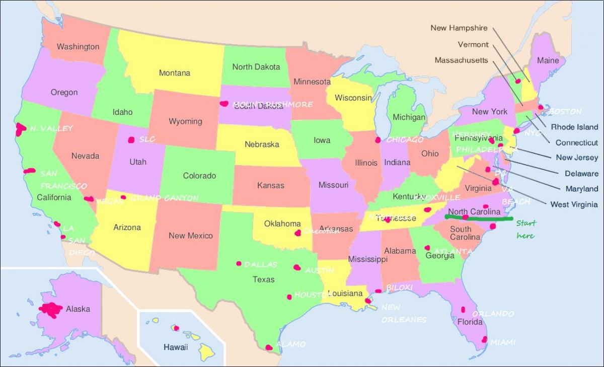 карта США Філадельфія