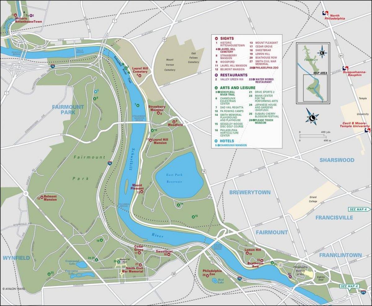 карта фэрмаунт парк Філадельфії