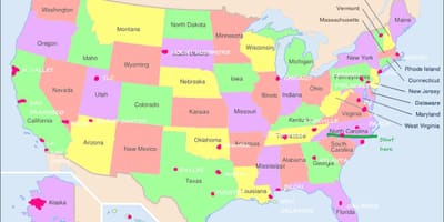 Карта США Філадельфія